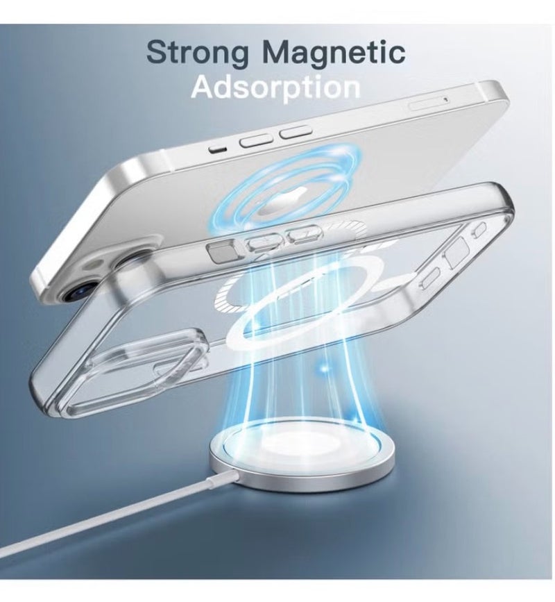 جراب مغناطيسي متوافق مع MagSafe لهاتف iPhone 17 Air (6.5 بوصة)، غطاء شفاف ماص للصدمات مع ظهر مقاوم للخدش - Image 2